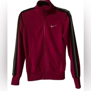 NWOT Nike Women’s Full Zip Track Jacket,Pink and Black Stripes Polyester. Small